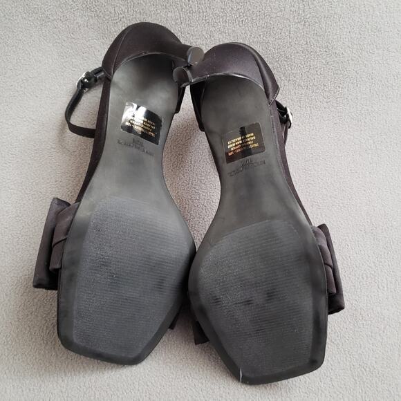 Steve Madden Trusty Sandal Heels in Black Size 10‎ SMAD-WZ1170 Black Tie Bow - Picture 10 of 13